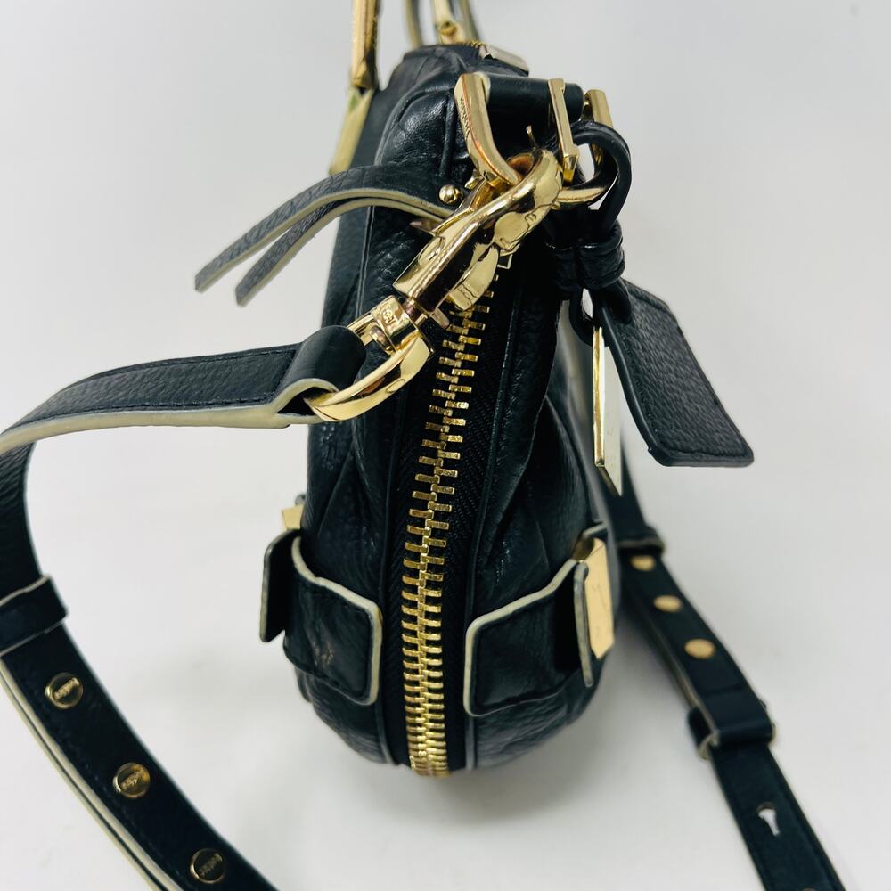Botkier Pebble Leather Crossbody Bag Shoulder Black Gold Pink - Picture 6 of 8